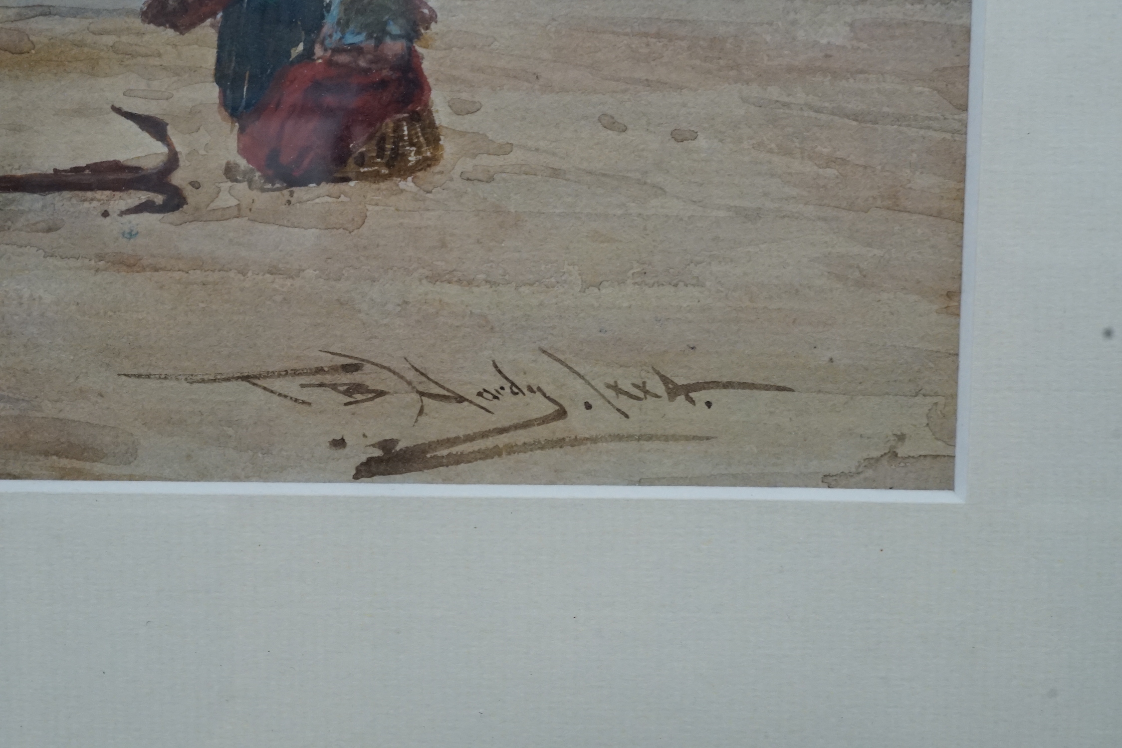 Thomas Bush Hardy (R.B.A. 1842-1897), watercolour, 'Low Tide', signed and dated 1884, 13 x 20cm